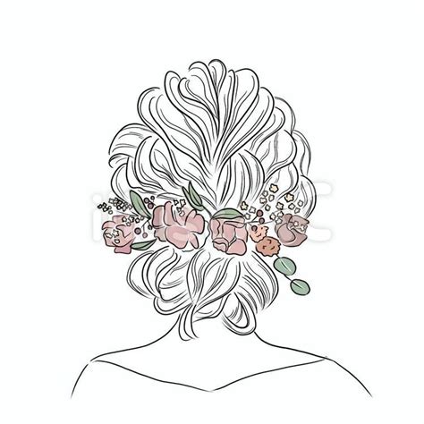 ヘアアレンジした後ろ姿の女性イラスト No 2023835／無料イラストフリー素材なら「イラストac」