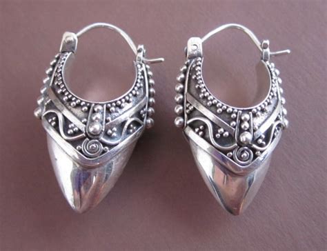 Awesome Bali Sterling Silver Traditional Style Hoop Earrings Etsy