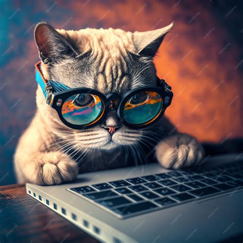 premium photo cat computer