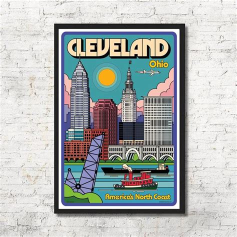 Cleveland Poster Cleveland Wall Art Cleveland Art Print - Etsy in 2023 ...