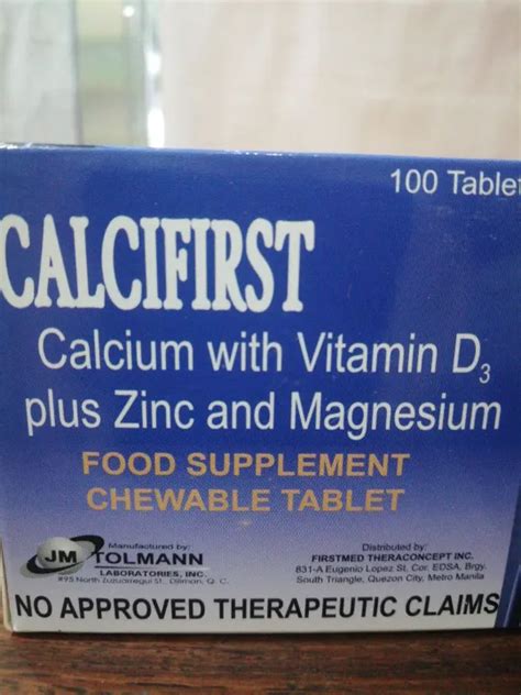 Calcium With Vitamin D3 Plus Zinc And Magnesium Calcifirst 100s Per