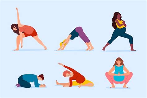 Free Vector Flat Pregnancy Yoga Collection