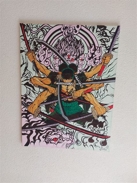 ZORRO im ASURA STYLE One piece in Anime Manga style 80 cm x 60 cm - Etsy.de