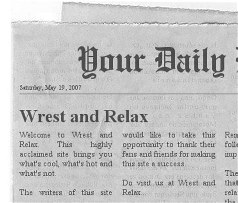 Wrest and Relax: Newspaper Clipping Generator