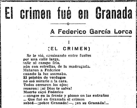 A Os Del Asesinato De Federico Garc A Lorca Un Crimen A La Cultura