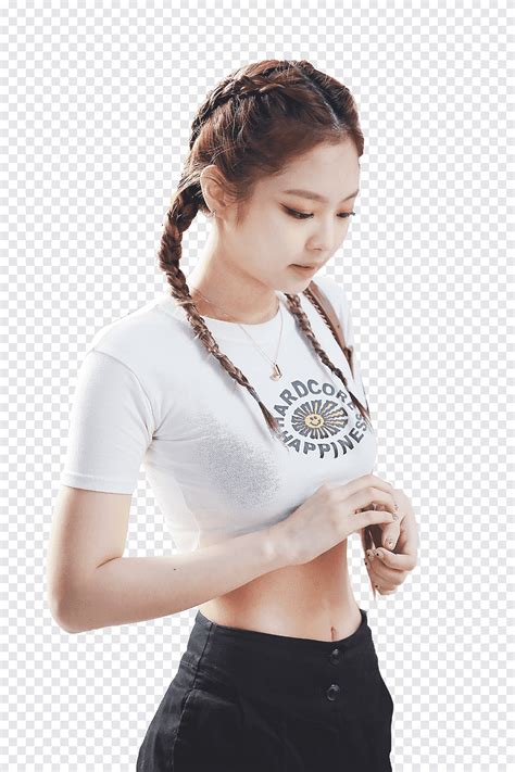 Blackpink Jennie Woman Wearing White Crop Top Png Pngegg