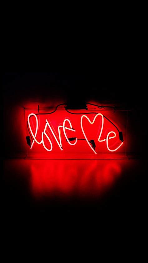 Download Red Aesthetic Neon Love Me Wallpaper