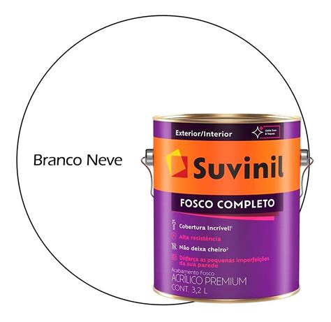 Tinta Anti Mofo Fosco Completo Suvinil 3 2l Branco Neve MáximaCor