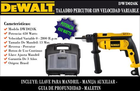 Dewalt Taladro Percutor Mm W Maletin Dwd K Centro De Materiales