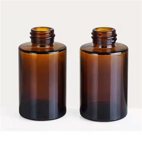 Amber Flat Shoulder Glass Bottle RT Packaging