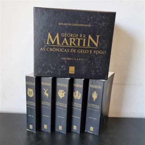 Box Livro Game Of Thrones Crônicas De Gelo E Fogo 5 Volumes Desconto