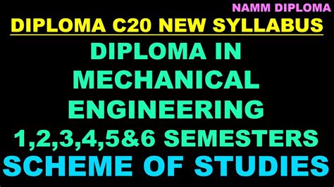 Diploma C20 Mechanical Branch All Sem Scheme Of Studies Diploma C20