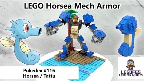 Lego Pokemon Mech Pokedex 116 Horsea Tutorial Build And Armor Robot