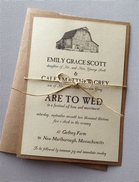 Rustic Barn Wedding Invitations By Lemoninvitations On Etsy