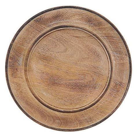 Wood Grain Decorative Charger Plates 13 Round Set Of 4