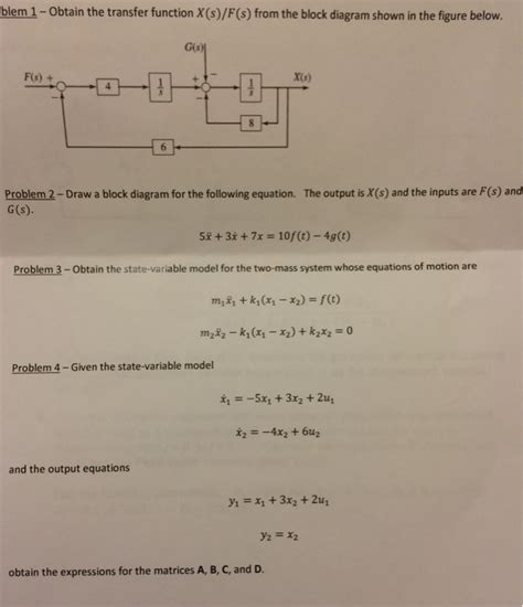 Solved Obtain The Transfer Function X S F S From The Block