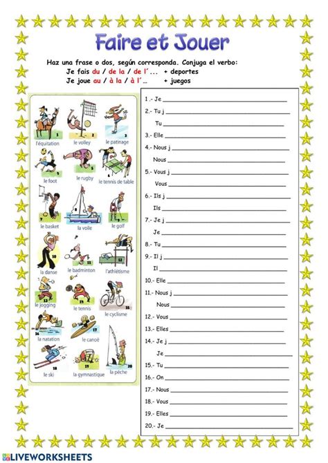 Faire Et Jouer Fran Ais Langue Trang Re Fle Worksheet You Can Do