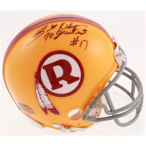 Billy Kilmer Signed Redskins Mini Helmet Inscribed Greatest