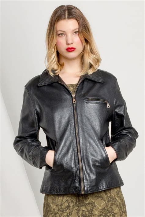 90 S Black Leather Jacket Women Small Medium — Better Stay Together In 2020 Womens Black