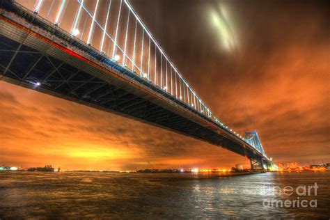 Ben Franklin Bridge at Night Photograph by Mark Ayzenberg - Fine Art ...