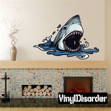 Shark Wall Decal Wall Fabric Vinyl Decal Removable and Reusable Sharkuscolor006et - Etsy