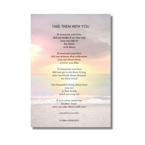 Take Them With You Donna Ashworth Poem Postcards X 10 Naomi Victoria