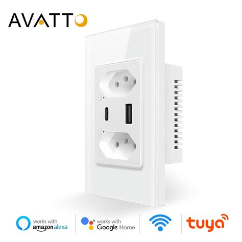 Avatto Tuya Wifi Tomada De Parede Brasileira Inteligente Porta Usb