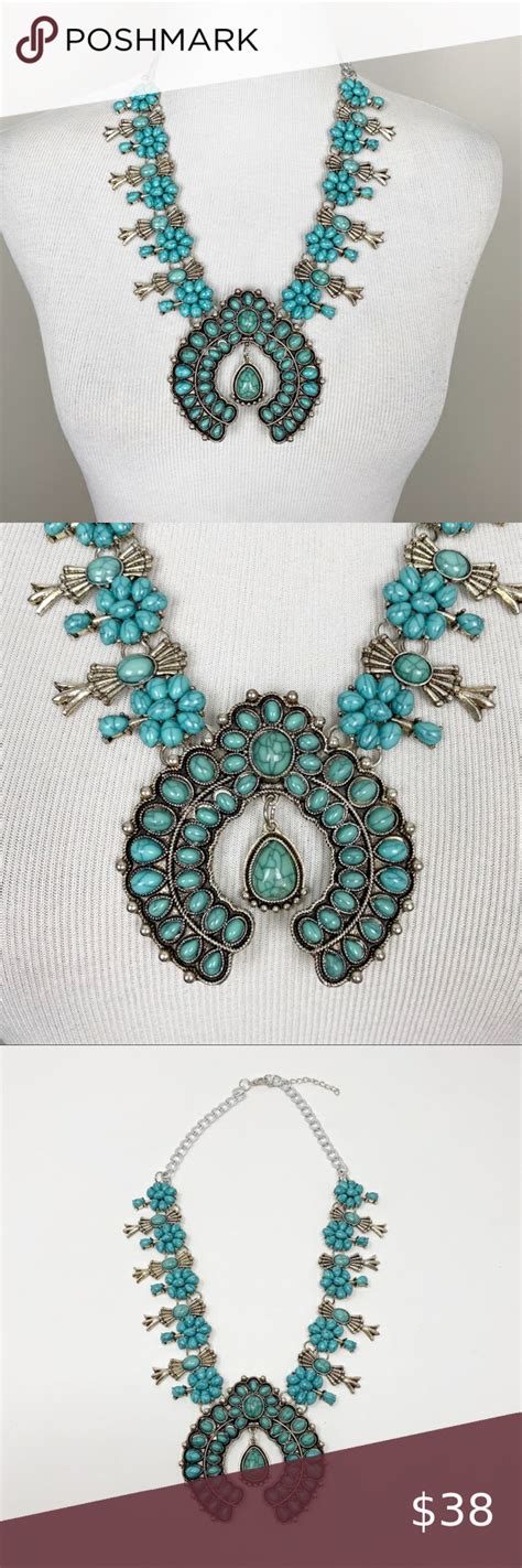 Paradiso Squash Blossom Necklace Boho Statement Embellished Necklace