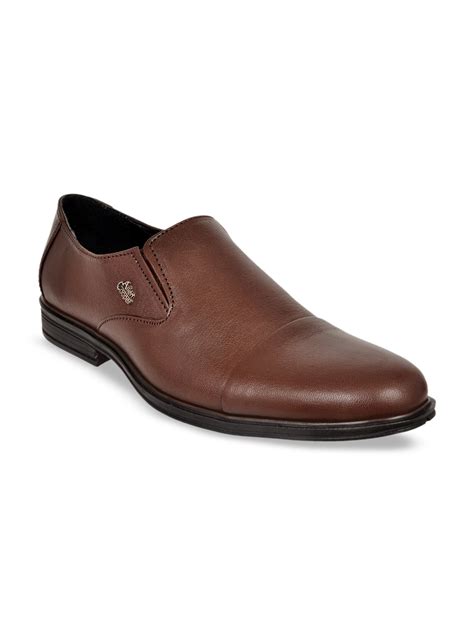 Buy Allen Cooper Men Brown Solid Genuine Leather Formal Slip Ons Formal Shoes For Men 11472074