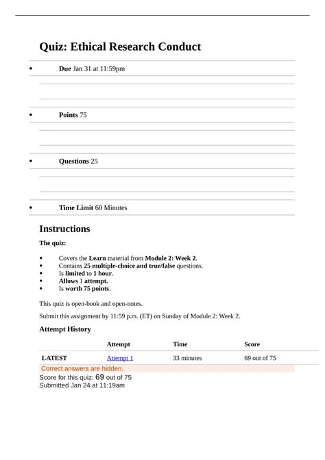 Educ Quiz Correct Answers Ethical Research Conduct Liberty