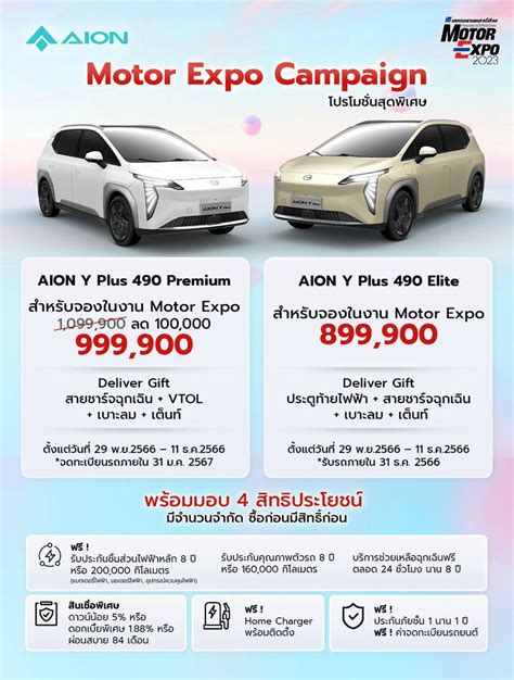 ลดโหด Gac Aion Y Plus 490 Premium 1 แสน เหลือ 999900 บาท และ Aion Y