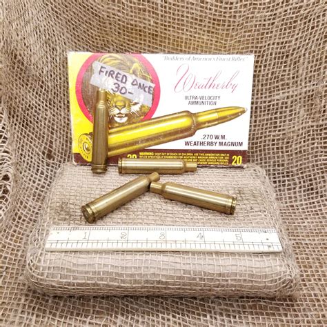 270 Weatherby Magnum Brass 20 Cases Fired Once Old Arms Of Idaho Llc