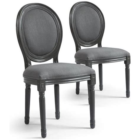 Lot De Chaises M Daillon Louis Xvi Gris Tissu Menzzo Contemporain