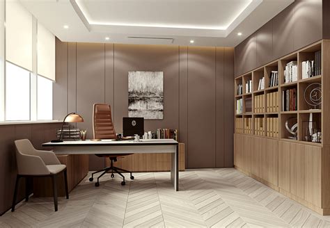 Modern classic CEO office interior :: Behance