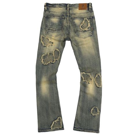 M Romano Stacked Jeans Dirt Street Wear Urban Colored Jeans