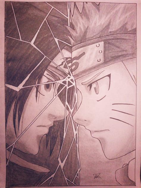 Sasuke Vs Naruto Drawings In Pencil