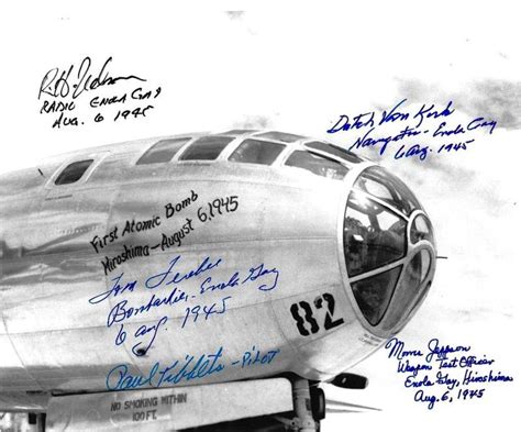 Sold At Auction Atomic Bomb Enola Gay Signed By 5 Crew Members Rare