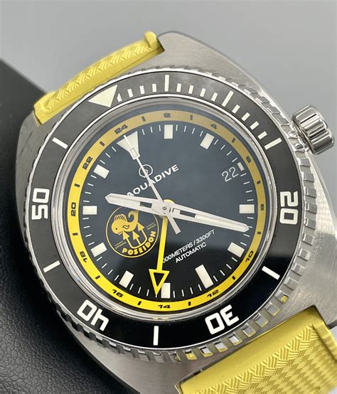 Aquadive Gmt Poseidon Limited Edition Yellow M Diver Swiss