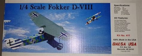 Balsa Usa Scale Fokker D Viii Kit Rcu Forums