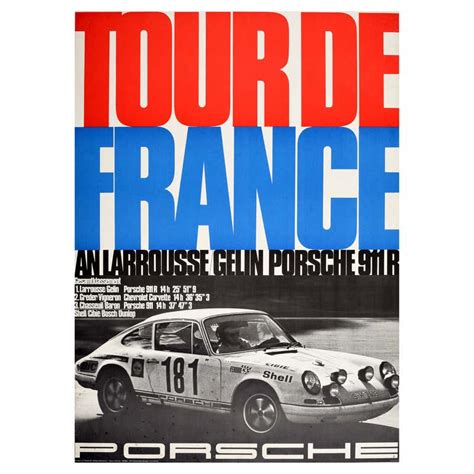 Original Vintage Auto Racing Poster Porsche Cup 1973 911 Carrera Car