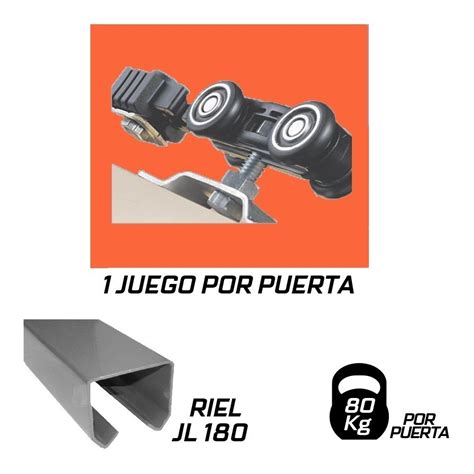 Kit Sistema Aereo De Puerta Closet Corrediza Riel Meses Sin Intereses