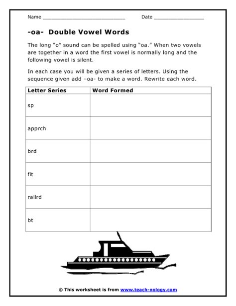 Worksheet On Double Vowel Sounds Dorothy James Reading Worksheets