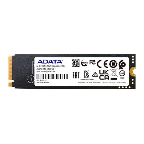 SSD Adata Legend 840 512GB M 2 2280 PCIe NVMe Leitura 5000 MB S