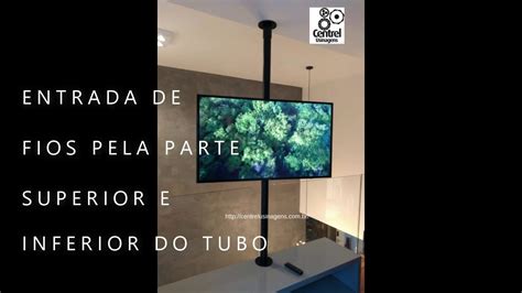 Projeto Suporte Tubo Girat Rio Tv Preto Fixado M Vel E Teto