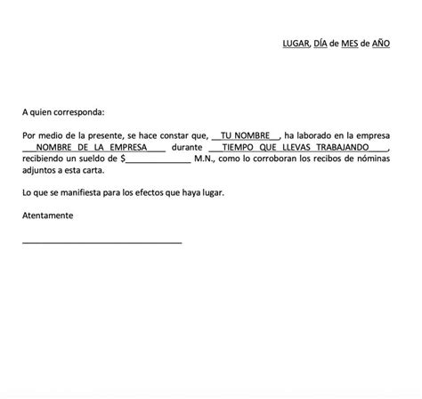 Carta Comprobante De Ingresos Cómo Hacerla En