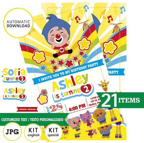 Plim Plim Printable Kit Of Clown Plim Plim 21 Pieces Etsy