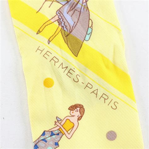 Hermès Ex Librisles Parisiennes Twilly Scarf In Silk Ebth