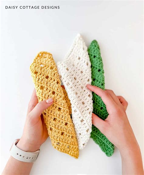 Easy Crochet Dishcloth Patterns Beginner Friendly Daisy Cottage