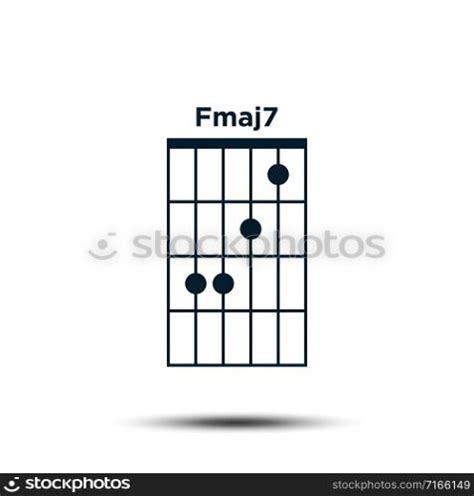 Fmaj7, Basic Guitar Chord Chart Icon Vector Template — Stockphotos.com