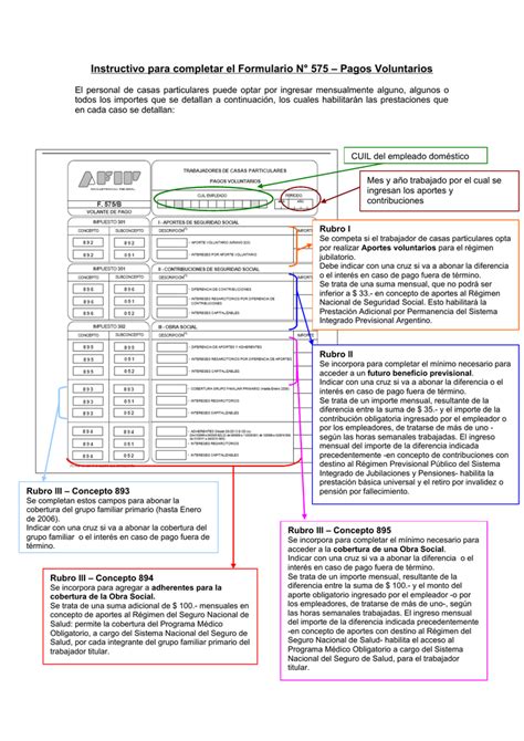 Instructivo Formulario N° 575